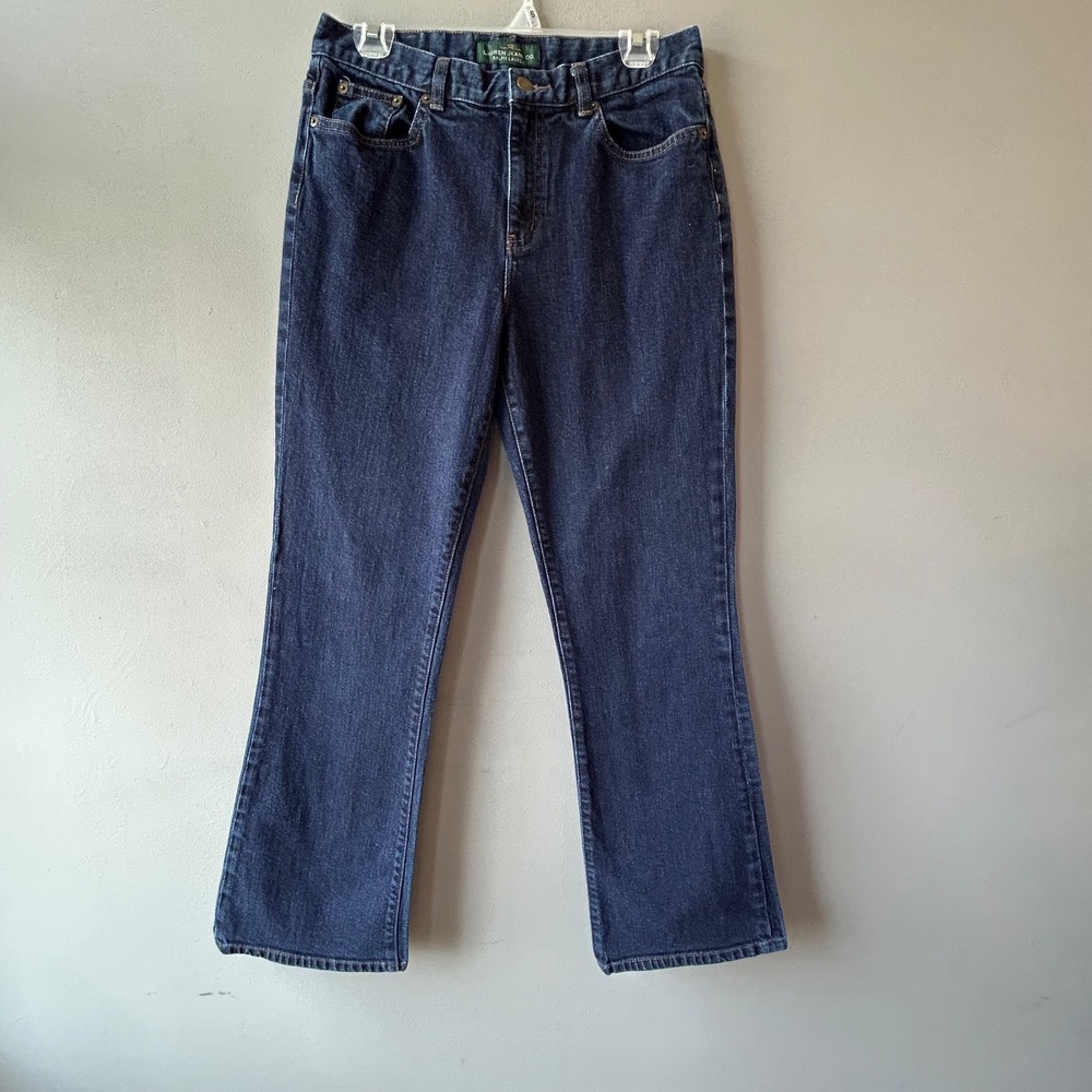 Lauren Ralph Lauren Womens Indigo High Rise Bootcut Jeans Size 8 Dark Wash Denim